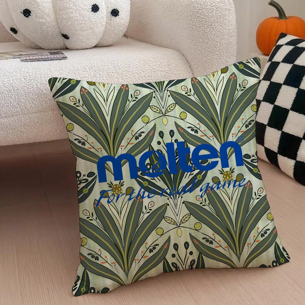MMolten logo Cushion Cover Throw Pillow Cover Hidden Button Durable Polyester Chair Cushion