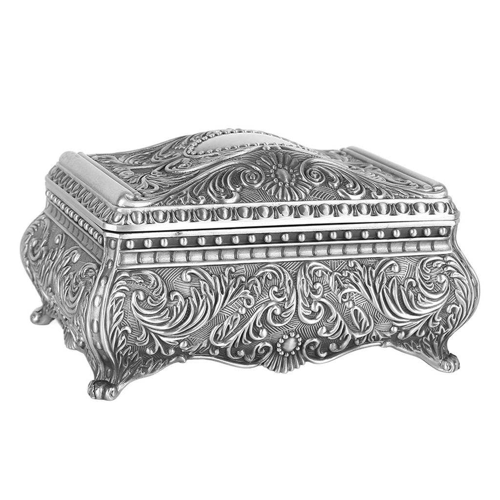 Metall Schmuckschatulle Rechteckige Aufbewahrungsbox für Schmuckstücke Vintage Schmuckschatulle für Frauen Mädchen Geburtstag Weihnachten