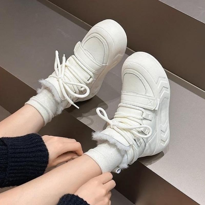 Simple  Comfortable Casual Snow Boots for Women Thickened  Warm Thick Soled Height Increasing Winter Women's Short Boots