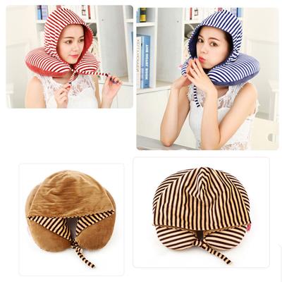 Hooded U Shaped Neck Pillow for Office Afternoon Nap Airplane Traveling