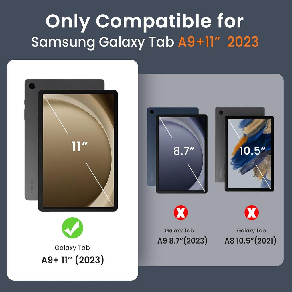 ZtotopCases for Samsung Galaxy Tab A9 Plus 11 Inch 5G 2023 Case, Built-in Screen Protector/Kickstand/Full-Body Dual Layer Shockproof Protective Cover