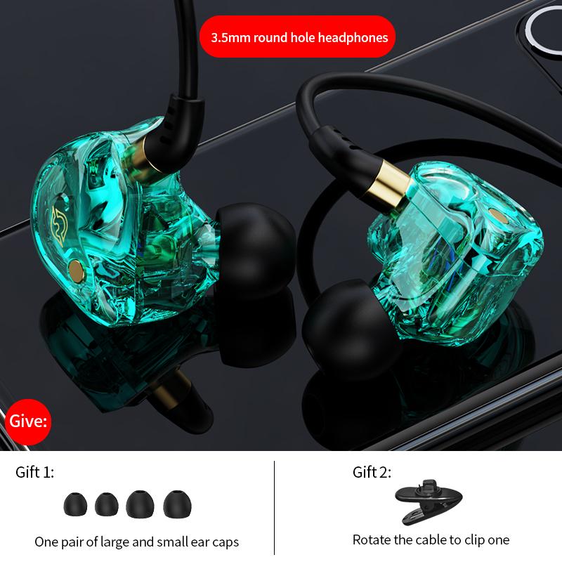 NEW HiFi Sound Bass 3.5mm In-Ear Wired Headphones with HD Mic Dynamic Earphones Noise Reduction Earbuds Sports Gaming Headsets