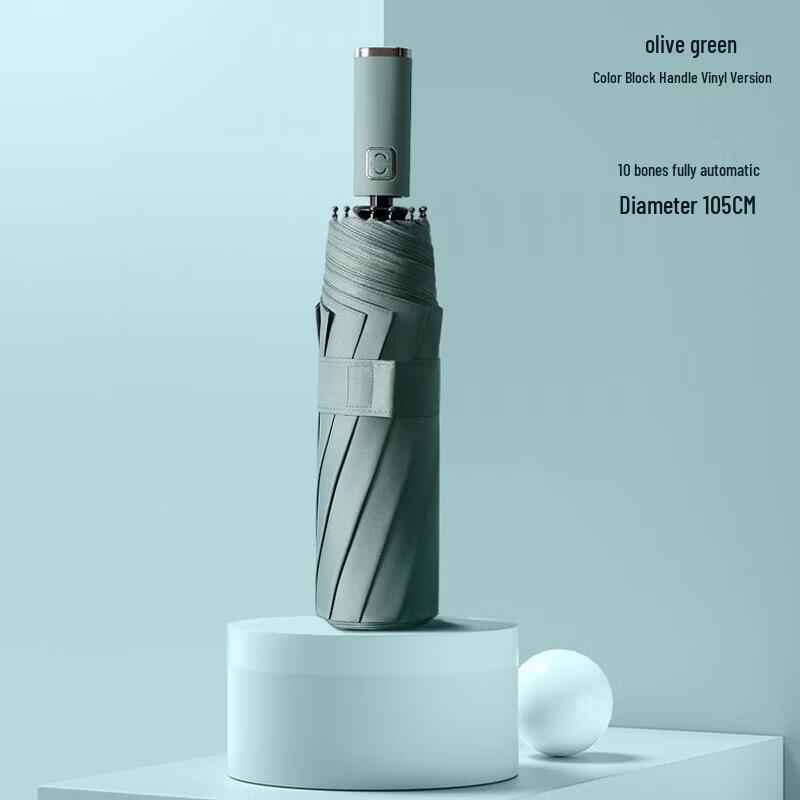 PALONY Large Fully Automatic 10-Rib UV Protection Folding Umbrella