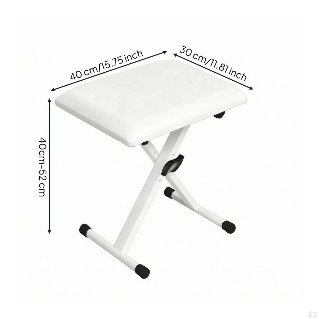 Foldable Piano Bench Upholstered Adjustable Compact Storage Folding Keyboard Seat for