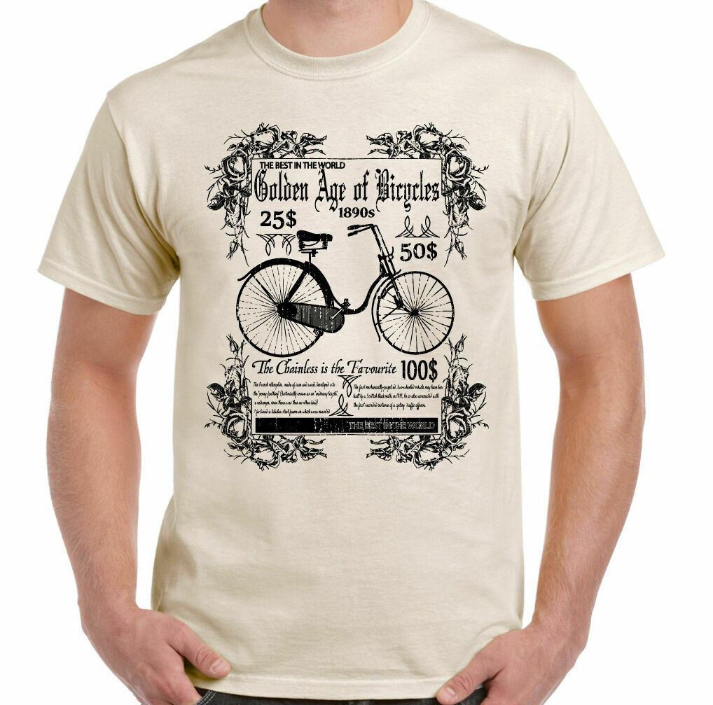 THE Golden Age Of Bicycles Mens Funny Cycling T-Shirt Bike Cycle MTB Road Racer S