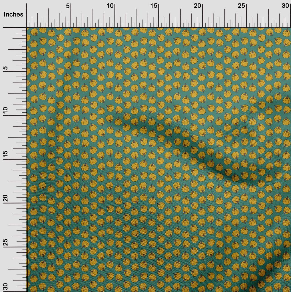 oneOone Cotton Flex Black Fabric Pumpkin Dress Material Fabric Print Fabric By The Yard 40 Inch