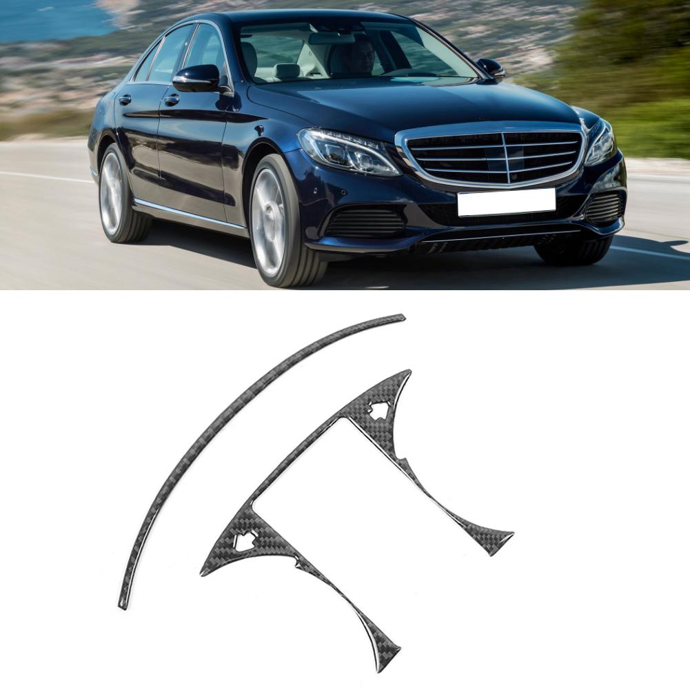 2Pcs Carbon Fiber Console Control Panel Strips Fit for Mercedes Benz C Class W205 GLC C180 C200L