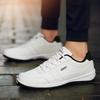2025 Men's leather shoes Flat black sneakers lace-up non-slip board shoes Walking men's casual running shoes plus  men shoes