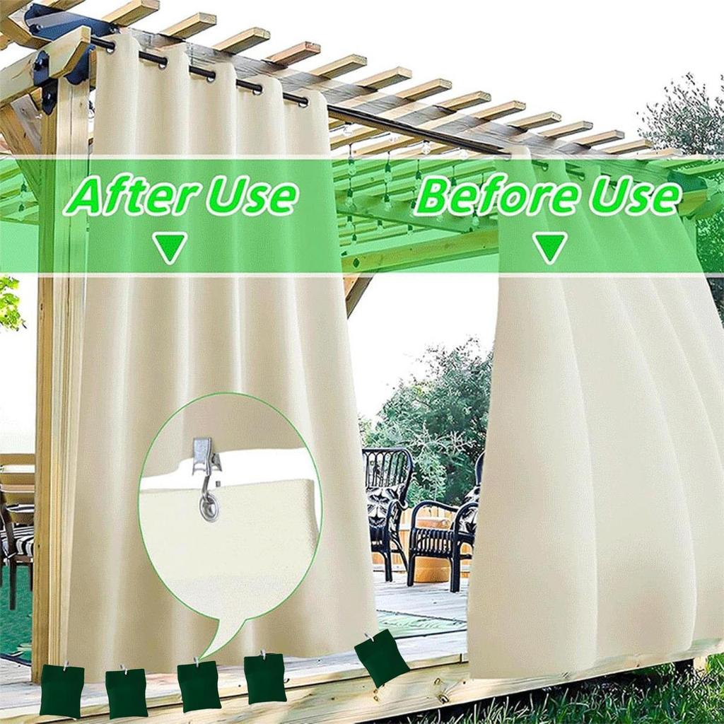 12 Schwerlast- und praktische Outdoor-Vorhanggewichte mit Raffhaltern, beschwerte Beutel für Terrassenvorhänge,