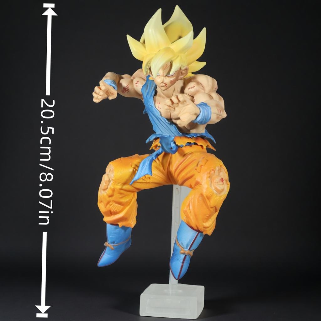 Dragon Ball Z 20.5cm Sun Goku Super Saiyan Battle Posture Handheld Model Ornament Toy Doll Collection Birthday Gift Christmas