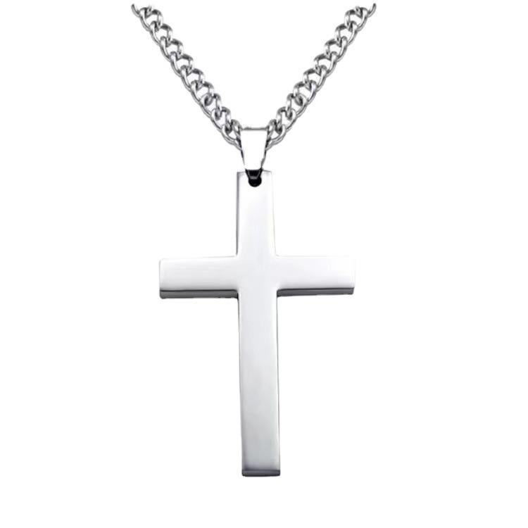 Coffee Billion Jewelry Stainless Steel Cross Men'S Necklace, Titanium Steel Pendant Jewelry