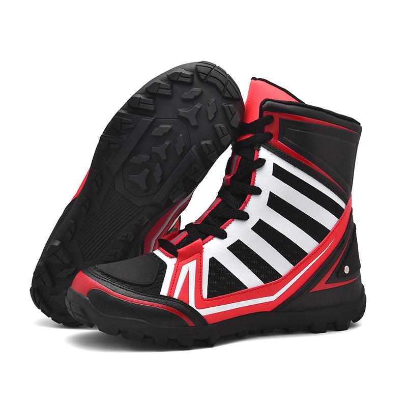 New Style Large Size High-top Thick-soled Motorcycle Boots Mens Motorcycle Boots Street Riding Boots Racing Boots Outdoor Riding Long Boots