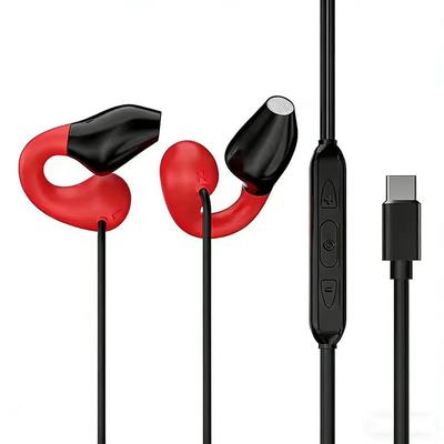Wired Ear Cuff Open Ear with No Ear Volume Clear Online Meetings Earphones, Type-C, Style, Design, Microphone, Blocking, Control, Calls, Hands-Free,
