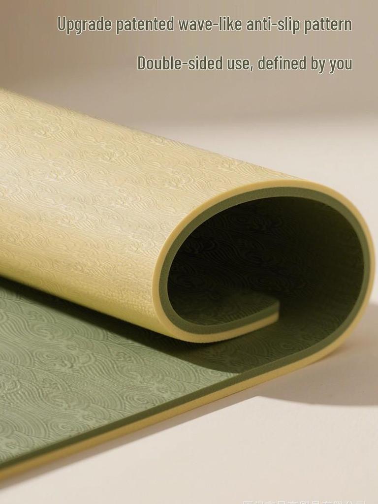 2025 Nová protiskluzová podložka na jógu TPE s tlumením nárazů - Zesílená, širší, tichá pro domácí fitness
