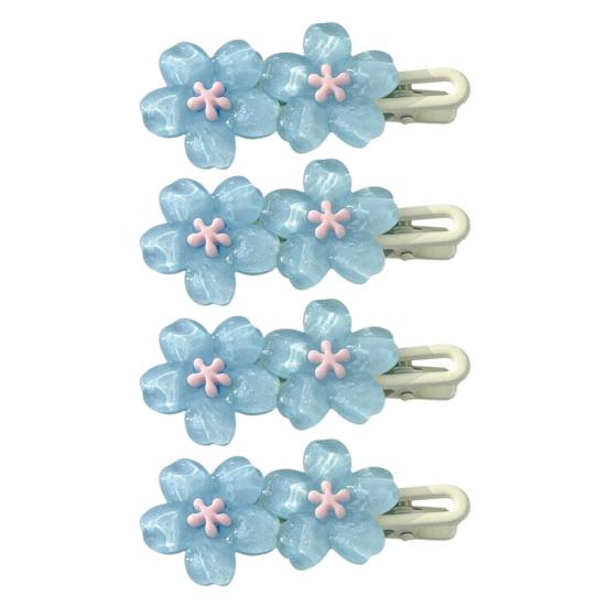 4 Stuks Meisjes Haarspeld Macaron Kleur Kersenbloesem Haarclips Parelmoer Textuur Stabiele Golvende Pony Haarspelden Haaraccessoires