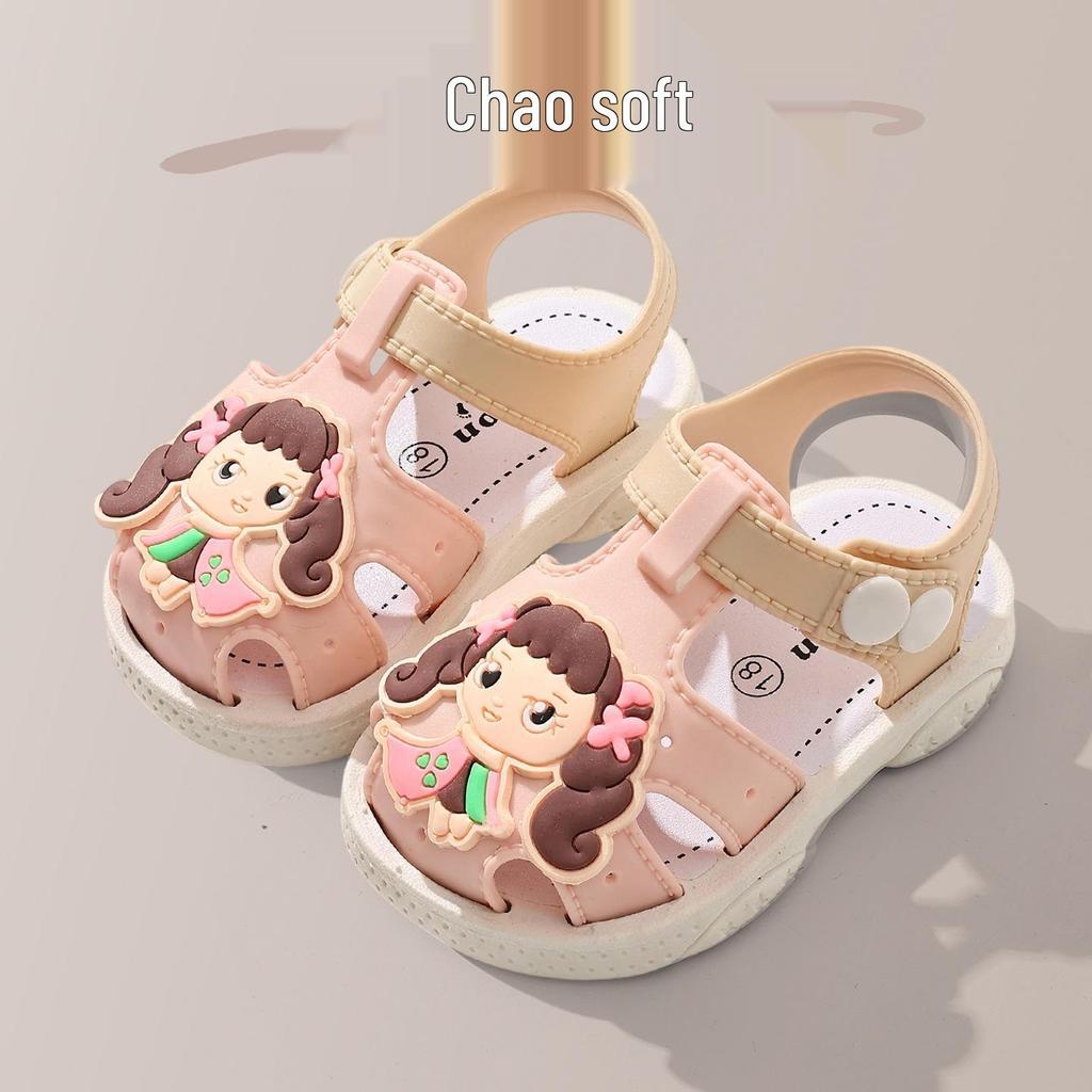 Children's Cartoon Flower and Bow Sandals: Soft, Non-Slip Soles for Toddlers (1-3 Years)