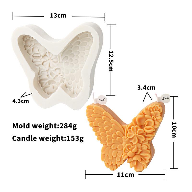 3D Blume Schmetterling Relief Silikon Kerzenform Halloween Schädel Schlange Blume Engel Gips Seifenform DIY Aromatherapie Heimdeko