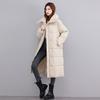 Long Cotton-padded Jacket Coat Winter New Loose Casual Warm Long Collar Coat Clip.