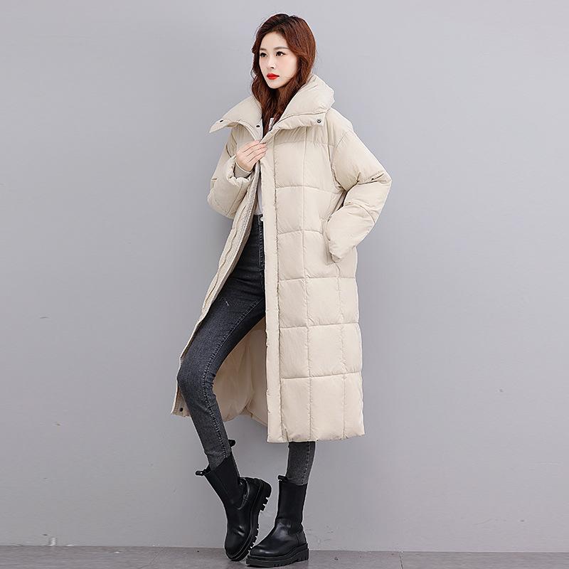 Long Cotton-padded Jacket Coat Winter New Loose Casual Warm Long Collar Coat Clip.