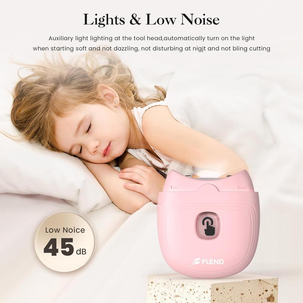 Electric Nail Clipper, Automatic Nail Clipper with 2 Speeds, Rechargeable Nail Clippers with Light, Electric Nail Clippers Nail File Fingernail