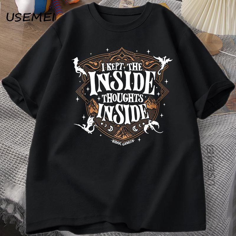 Ridoc Quest Squad Comfort Colors Shirt Ich habe die inneren Gedanken drinnen behalten Tee Onyx Storm Fourth Wing Shirt für Fans Buchliebhaber