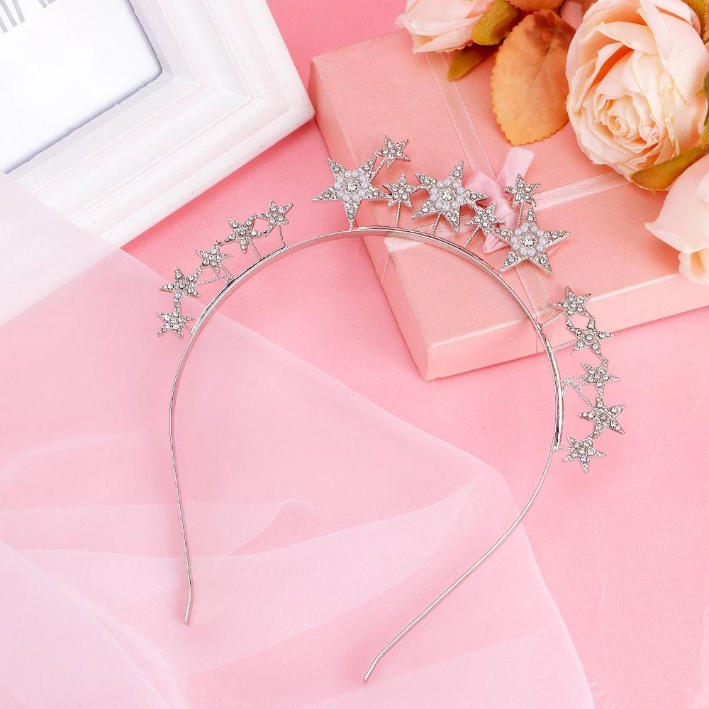 Alloy Rhinestone Star Headband Fashion Bride Headpiece New Star Halo Headband