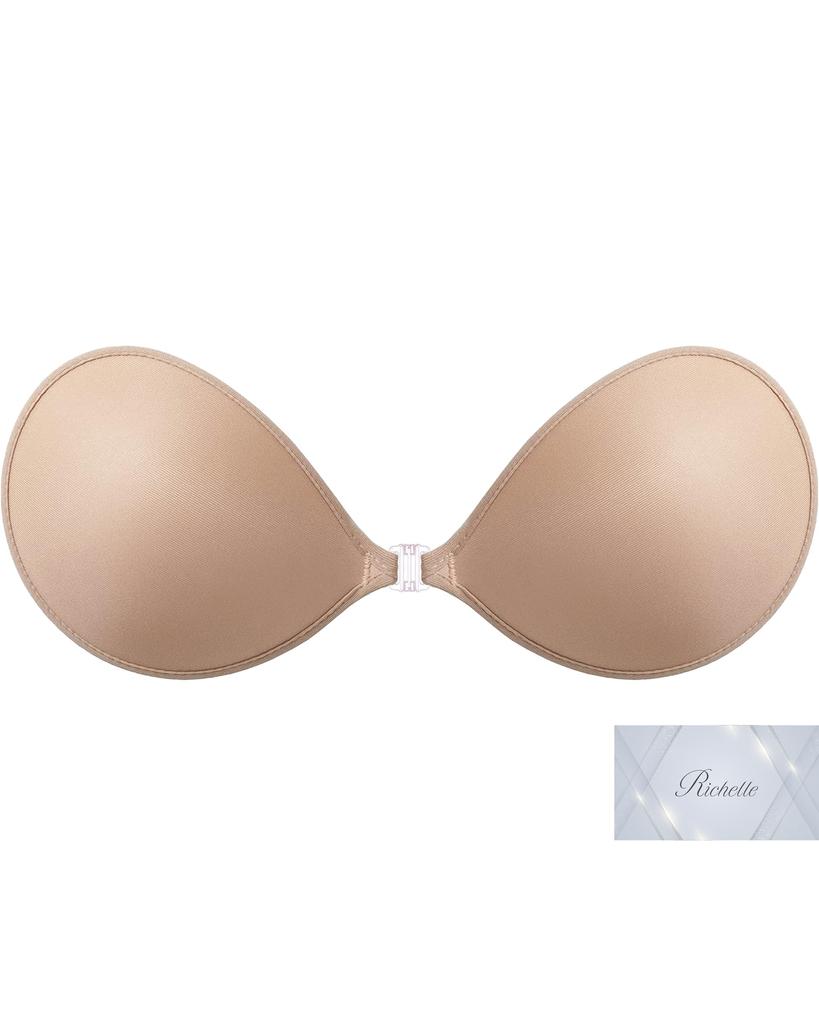 Richelle Wireless Strapless Backless Bra In Air Material Misty (M, Rose/2.0cm Thick)