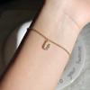 Classic Pave Zirconia A-Z Letter Bracelet Women Fashion 26 Initials Stainless Steel Chain Charm Bracelet For Women Jewelry Gift