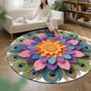 Yousheng Diatomaceous Earth Floor Mat 3D Realistic Rainbow Sunflower Pattern Quick Dry Non-Slip Absorbent Mat
