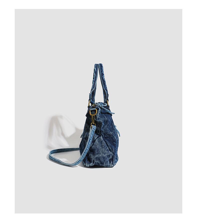 Retro Spicy Girl Washed Wasteland Large Capacity Crossbody Tote