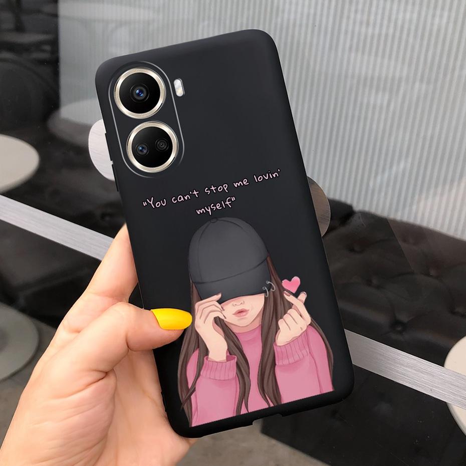 Cute Silicone Case For Huawei Nova 10 SE 2022 Fashion Girl Flower Phone Case For Huawei Nova 10 Pro Nova10 10Pro Soft Back Cover