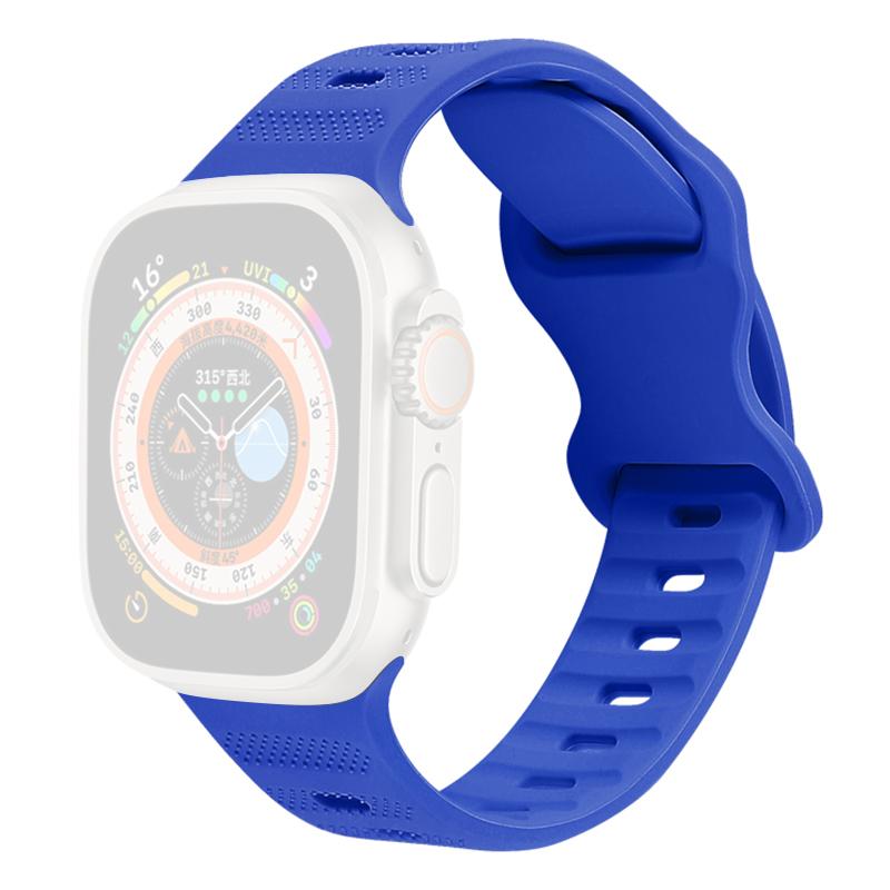 Watch Strap for Apple Watch Series 10 42mm/9 8 7 41mm/SE (2023) SE (2022) SE 6 5 4 40mm/3 2 1 38mm Silicone Watch Band Butterfly Buckle Wrist Strap