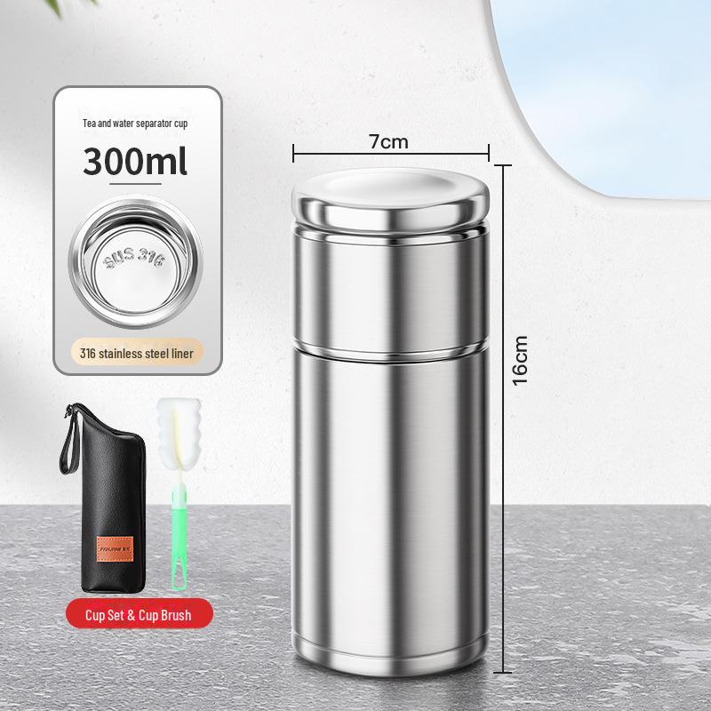 Compact 316 Stainless Steel Tea Infuser Thermos Cup - Portable Water Separation Design for Men and Women, Perfect Gift