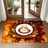 Galatasaray FC Design Crystal Velvet Rug Soft Decorative Mat for Bedroom Entrance