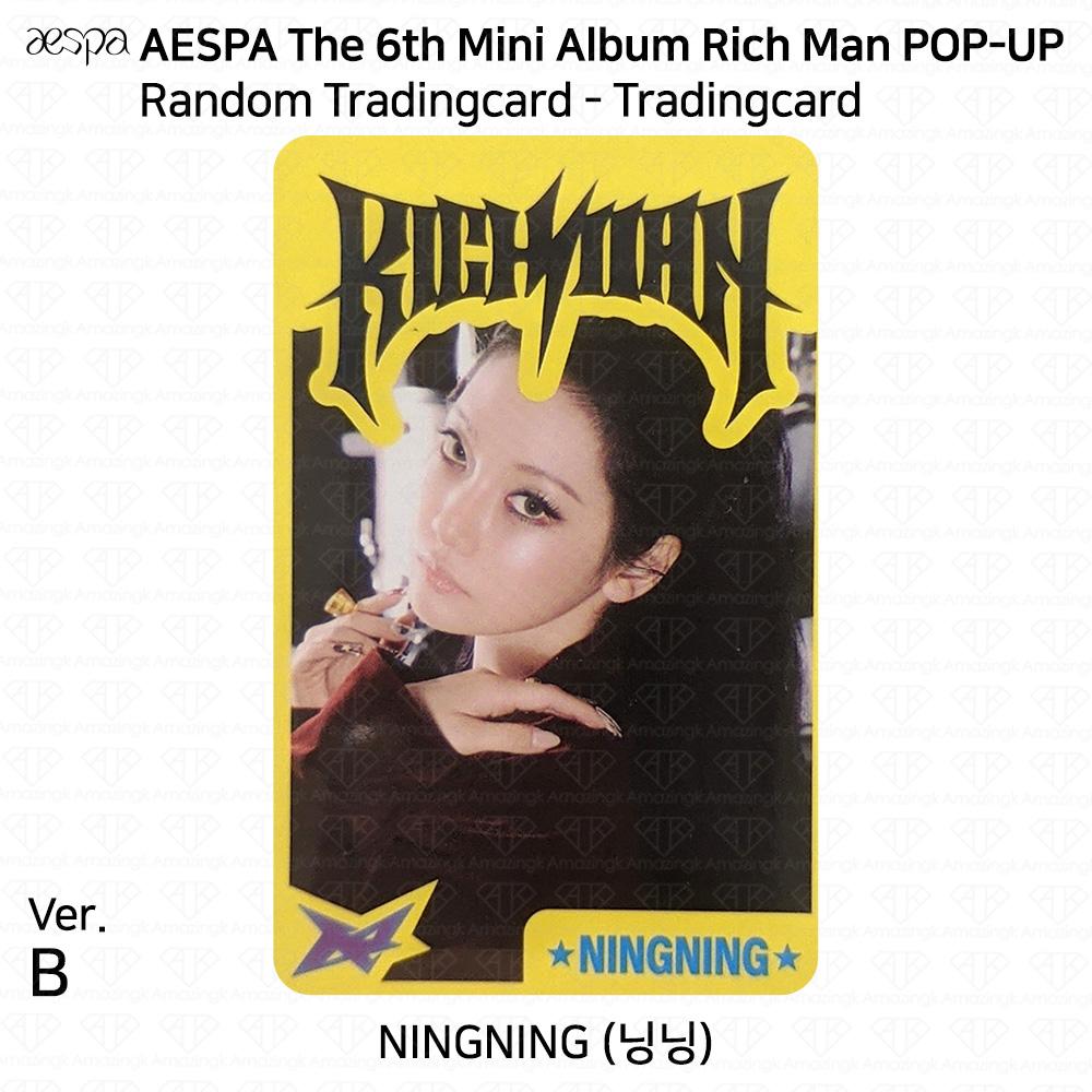 aespa O 6º Mini Álbum Rich Man POP-UP MD Cartão Colecionável Aleatório KPOP K-POP