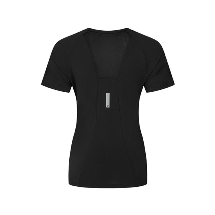 Asics Reflective Night Vision Quick-Dry Breathable Pullover Round Neck Running Short Sleeve T-Shirt Women T-Shirt Black 2032D117-001
