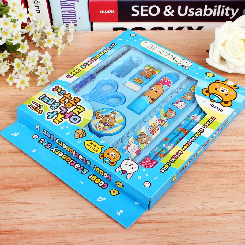 10-Piece Cartoon Stationery Set: Cute Children's Birthday Gift & Student Prize
