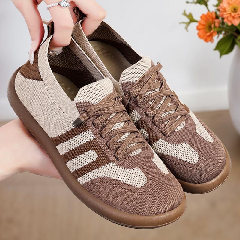 Shoes women's versatile autumn retro new fly-woven mesh soft-soled casual shoes soft-soled women's shoes