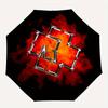 Flaming Cross: Fiery Design for Your Spare Tire CoverUmbrella, Portable 3-Fold Compact Umbrella for Men & Women Gift
