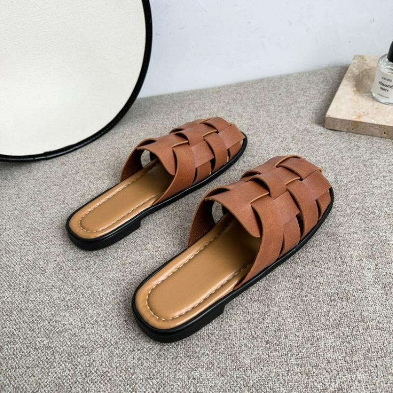 Hausschuhe Damen Neu Sommer Vintage Gewebt Hohl Sandalen Plateausandalen