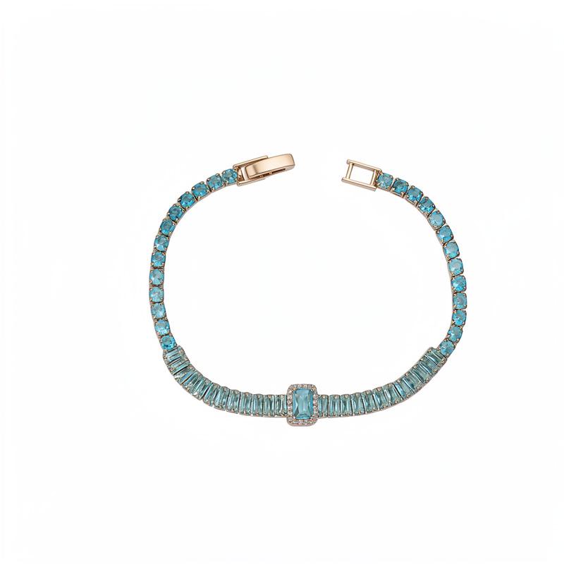 Luxury Zircon Square Geometric Clasp Bracelet for Women - Elegant Handmade Jewelry