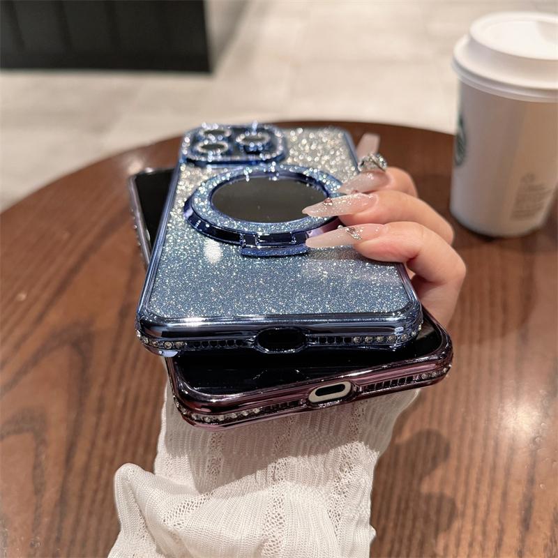 Magnetic For Magsafe Case For Iphone 17 16 13 12 11 Pro Max Jewelled Phone Cases For Iphone 17 Air 15 14 Pro Max 16 Plus Cover