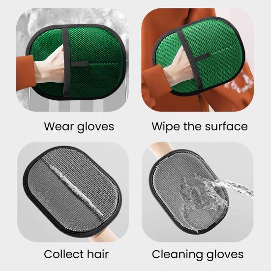 Elektrostatické rukavice Odstraňování chlupů domácích zvířat Omyvatelná Opakovaně použitelná rukavice na odstraňování chlupů pro nábytek Pohovka Koberec Autosedačka Rukavice pro péči o domácí zvířata pro kočky psy králíky