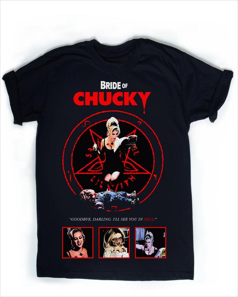 Bride of Chucky Tiffany Retro Horror T Shirt for Unisex Women Vintage Cult Classic Movie Graphic Tee Streetwear