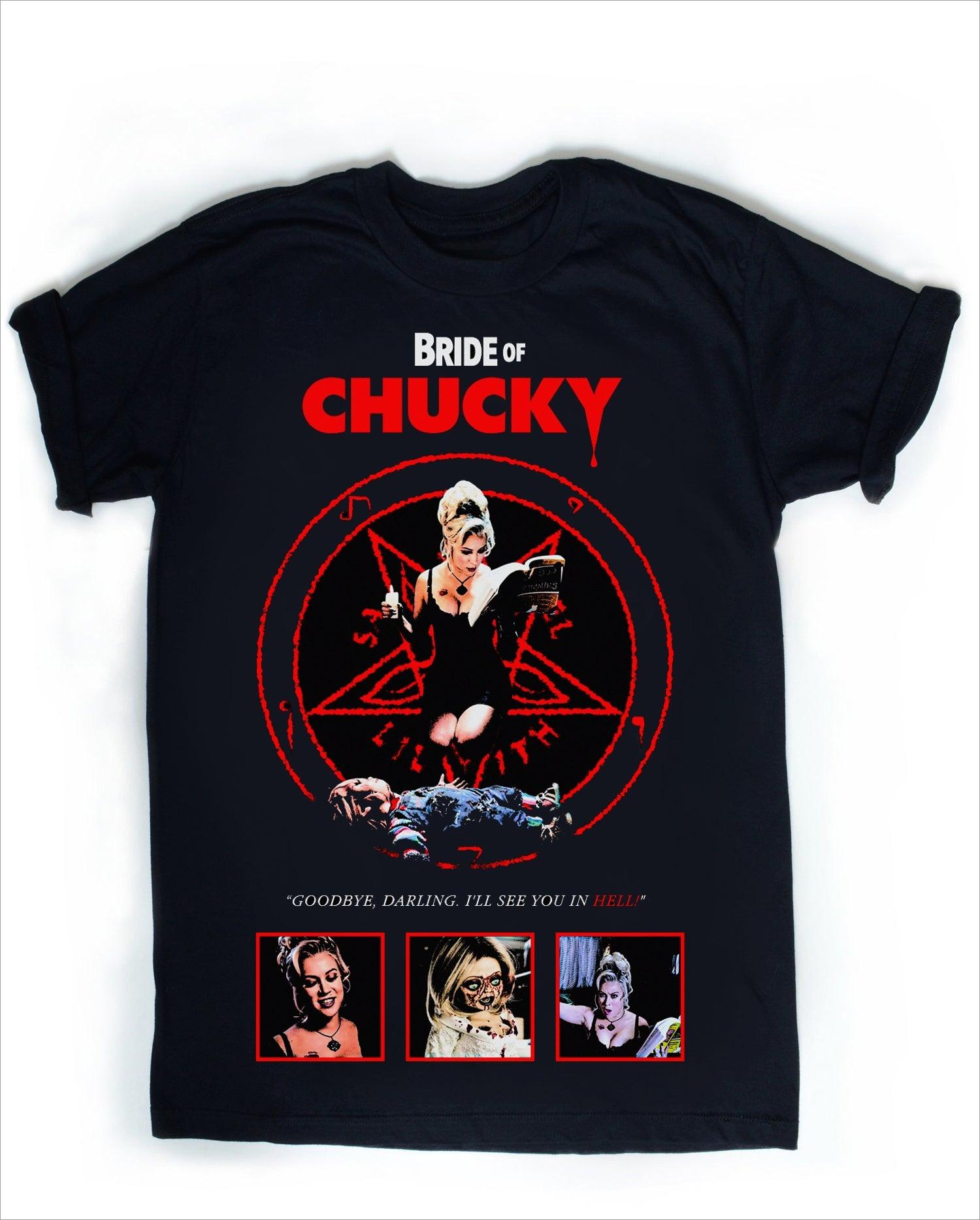 

Bride of Chucky Tiffany Retro Horror T Shirt for Unisex Women Vintage Cult Classic Movie Graphic Tee Streetwear 4XL