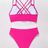 New Solid Color V-neck Sexy Bikini Split Women's Swimsuit Swimsuit