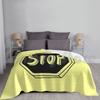 Stop Sign-Minimalist ( Yellow ) Blanket For Sofa Bed Travel Stop Sign Stop Sign Black White Minimalist