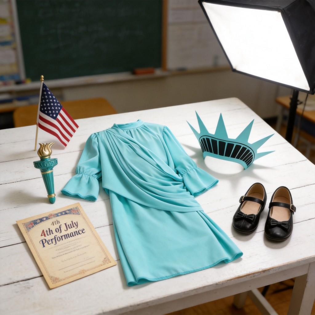 Halloween Statue Of Libertykids Cosplay Costume With Torch Design For Theatrical Shows