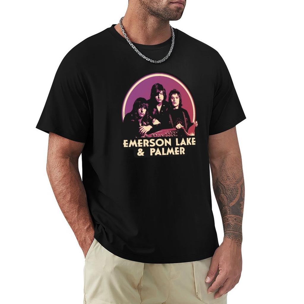 Emerson Lake and Palmer T-Shirt Shirts Graphic Plus Size Clothes Blanks Black T Shirts for Men