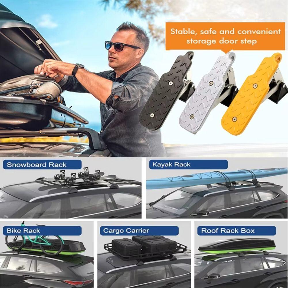 Universal Car Door Step Aluminum Zinc Zinc Alloy Lock Hook Foot Pedal Car Roof Rack Step  Rooftop Access